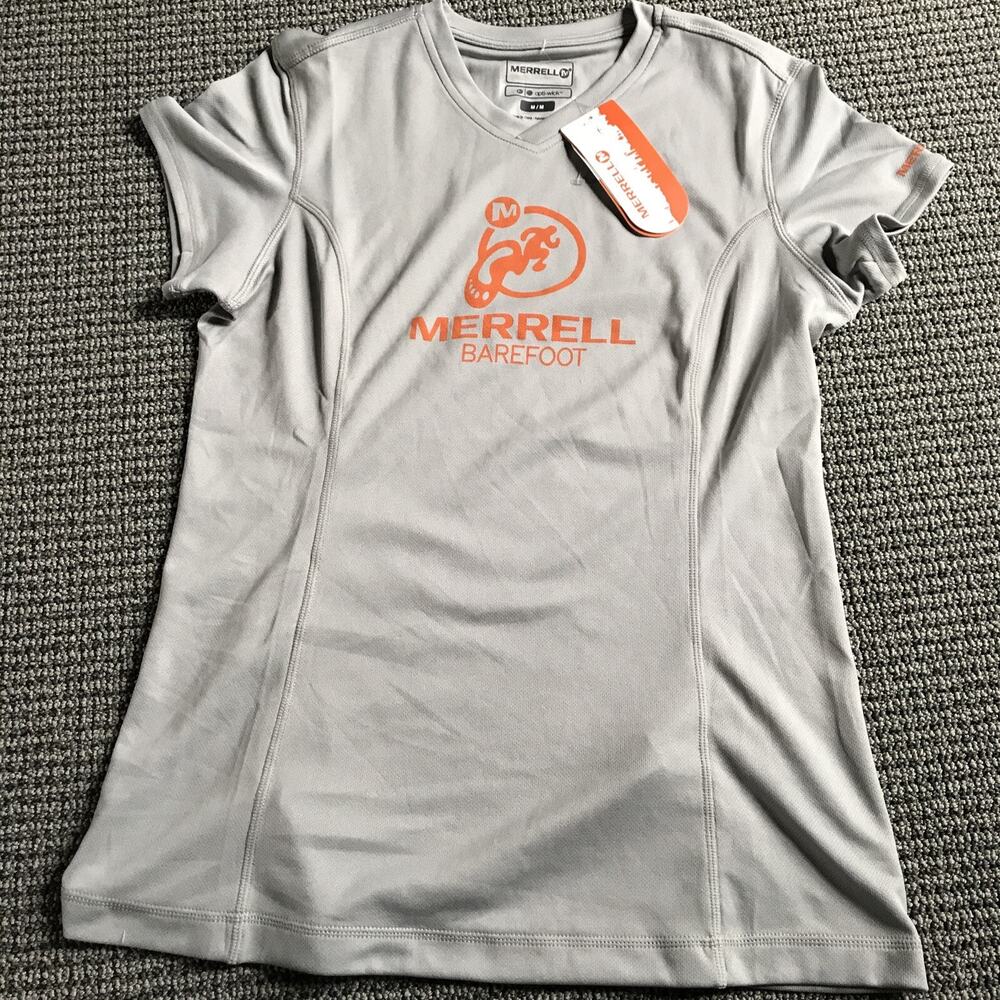 Merrell Barefoot‎ Women's Opti-Wick tee Medium Barefoot Logo NWT